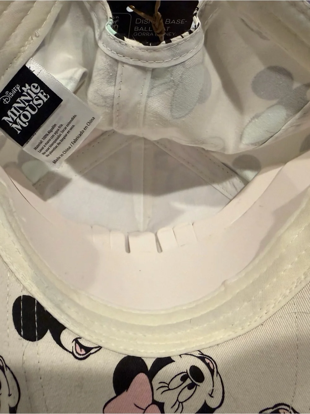 TWO Disney Print Baseball Caps - Mickey & Minnie